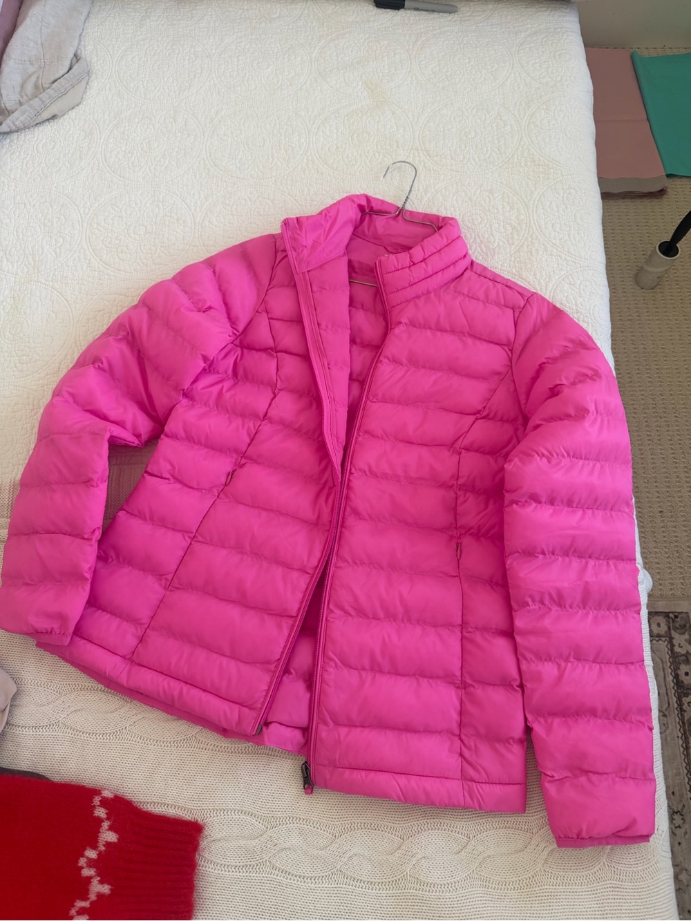 Amazon Essentials Girls Bright Pink Quilted Puffer Jacket